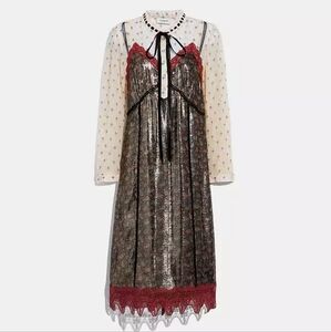 Daisy Print Layered Slip Dress Coach 1941